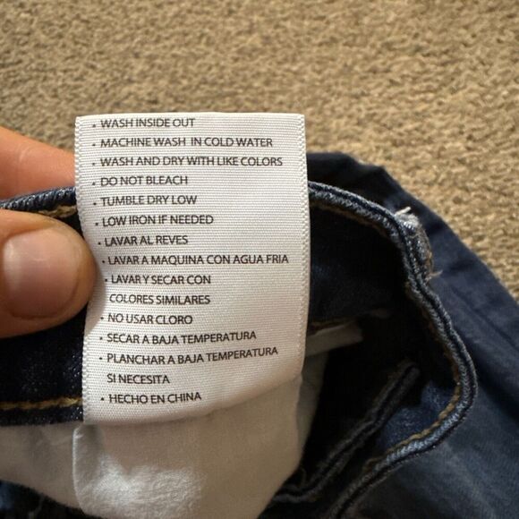 Kancan Estilo High Rise Ripped Ankle Skinny Jeans Women's Size XL Dark Blue Wash - Picture 9 of 11